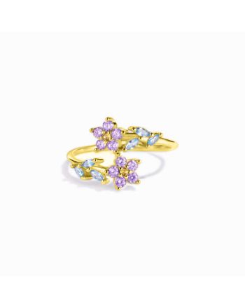 Forget Me Nots Flower Blossom Rings Leaf Stacking Rings | YS080