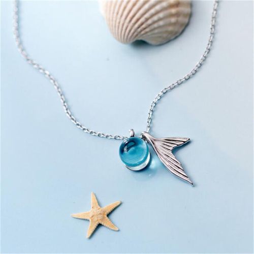 Rose Gold Whale Tail Necklace, Mermaid Tail Pendant Necklace, Ocean Necklace | YN5041