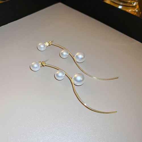 Pearl Tassel Long Drop Earrings | HE10215